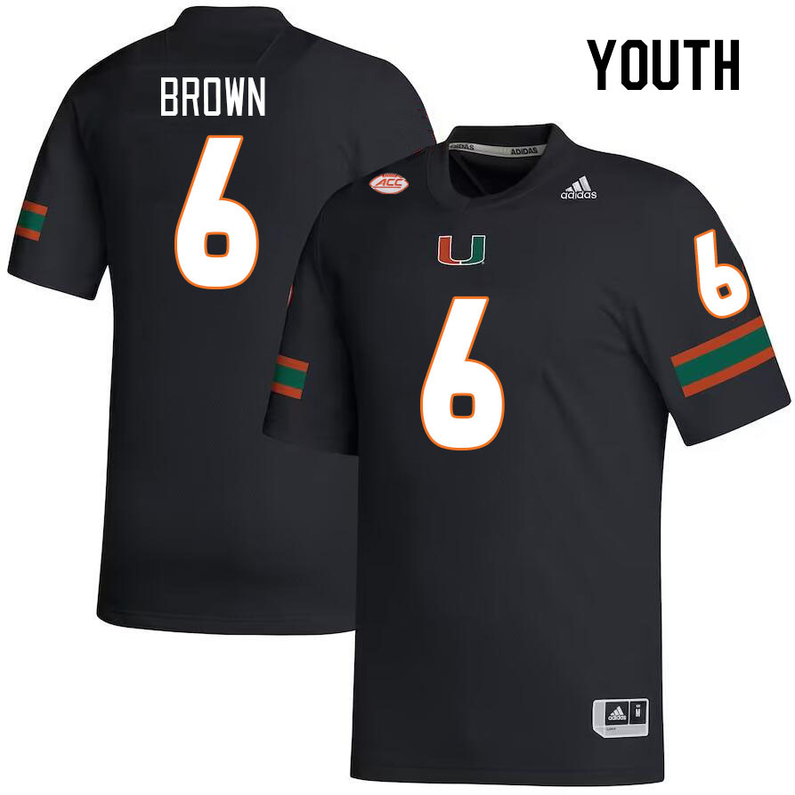 Youth #6 Damari Brown Miami Hurricanes College Football Jerseys Stitched Sale-Black